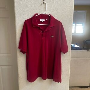 Lacoste Red Polo Shirt Classic Cotton Design